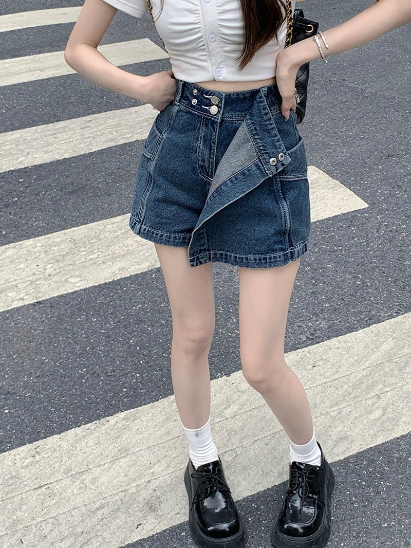 24HA167.29 - QUẦN SHORT JEAN GIẢ VÁY