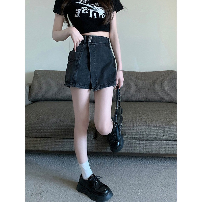 24HA167.29 - QUẦN SHORT JEAN GIẢ VÁY