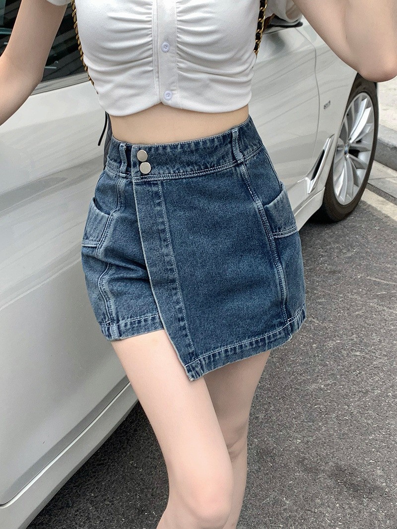 24HA167.29 - QUẦN SHORT JEAN GIẢ VÁY