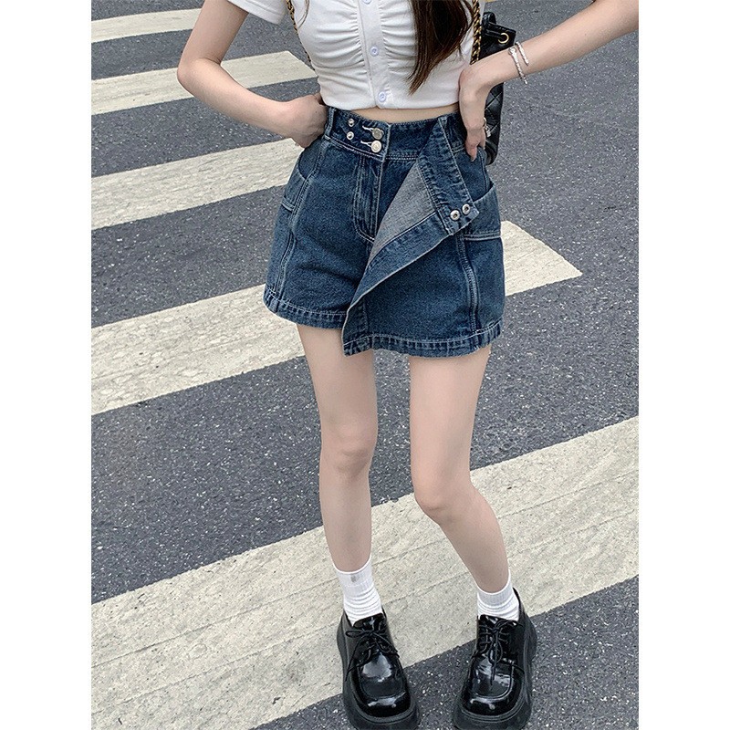 24HA167.29 - QUẦN SHORT JEAN GIẢ VÁY