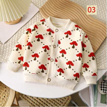 24HA167.15 - ÁO CARDIGAN LÓT NHUNG CHO BÉ
