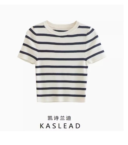 24HA207.22 - ÁO LEN KẺ DỆT KIM HÃNG KASLEAD