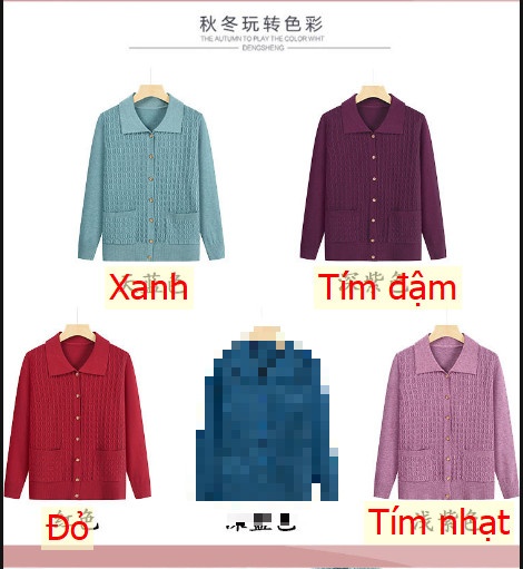 24HA207.15 - ÁO LEN CARDIGAN TRUNG NIÊN