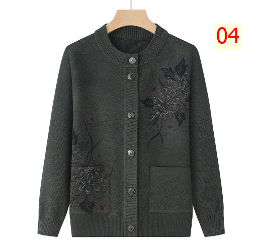 24HA217.15 - CARDIGAN LEN HÌNH HOA TRUNG NIÊN