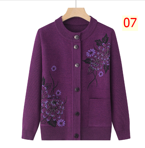 24HA217.15 - CARDIGAN LEN HÌNH HOA TRUNG NIÊN