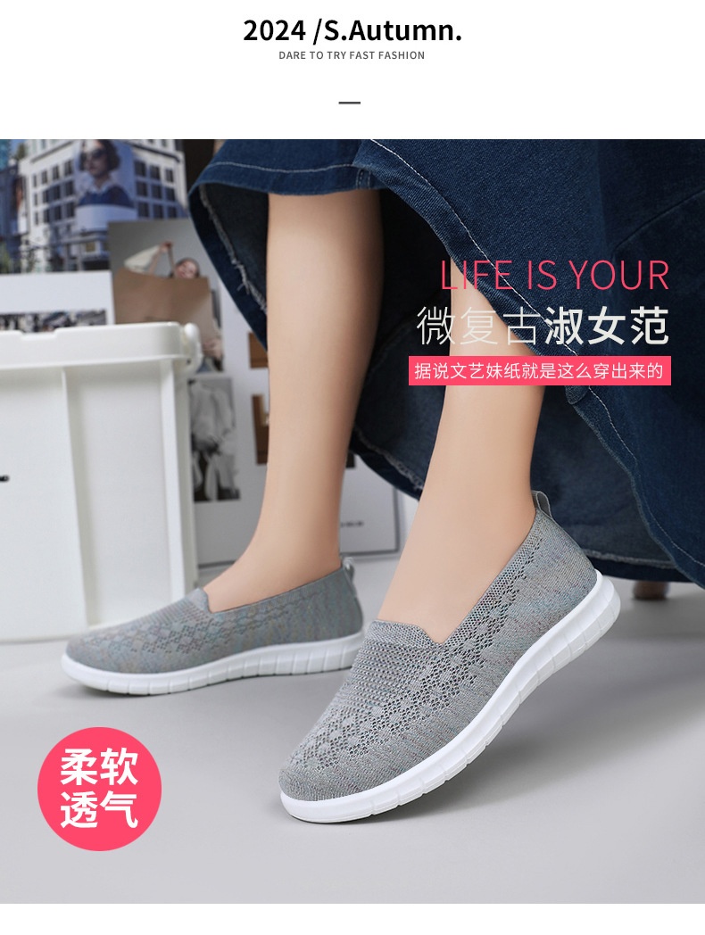 24HA227.18 - GIÀY VẢI SLIPON TRUNG NIÊN THOÁNG KHÍ