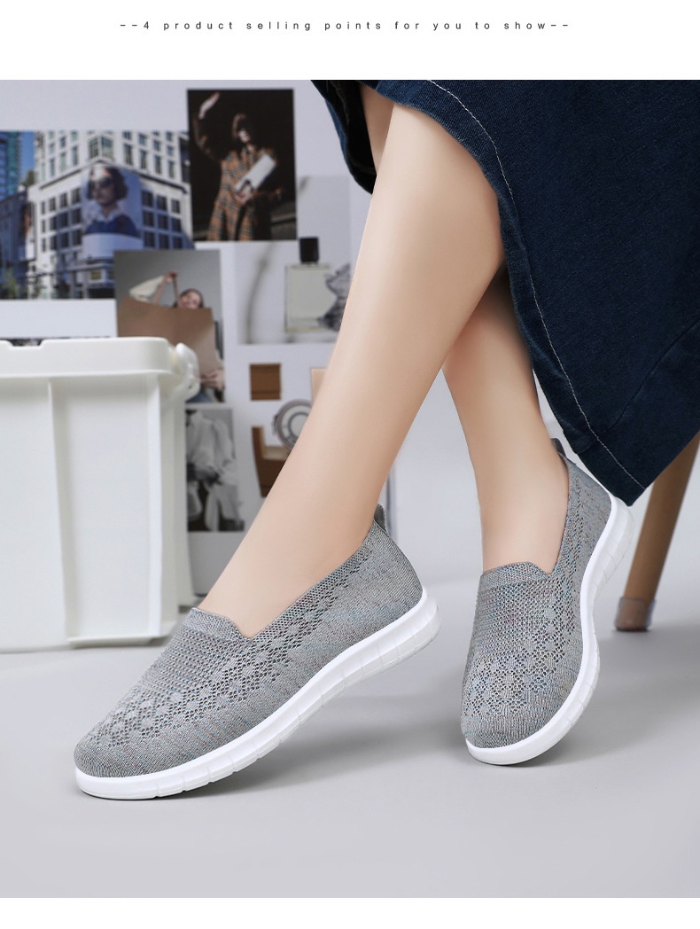 24HA227.18 - GIÀY VẢI SLIPON TRUNG NIÊN THOÁNG KHÍ