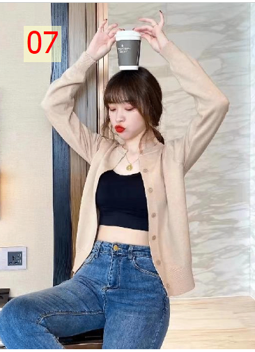 24HA237.08 - CARDIGAN TRƠN BASIC NỮ