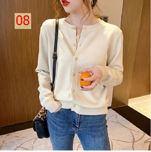 24HA237.08 - CARDIGAN TRƠN BASIC NỮ