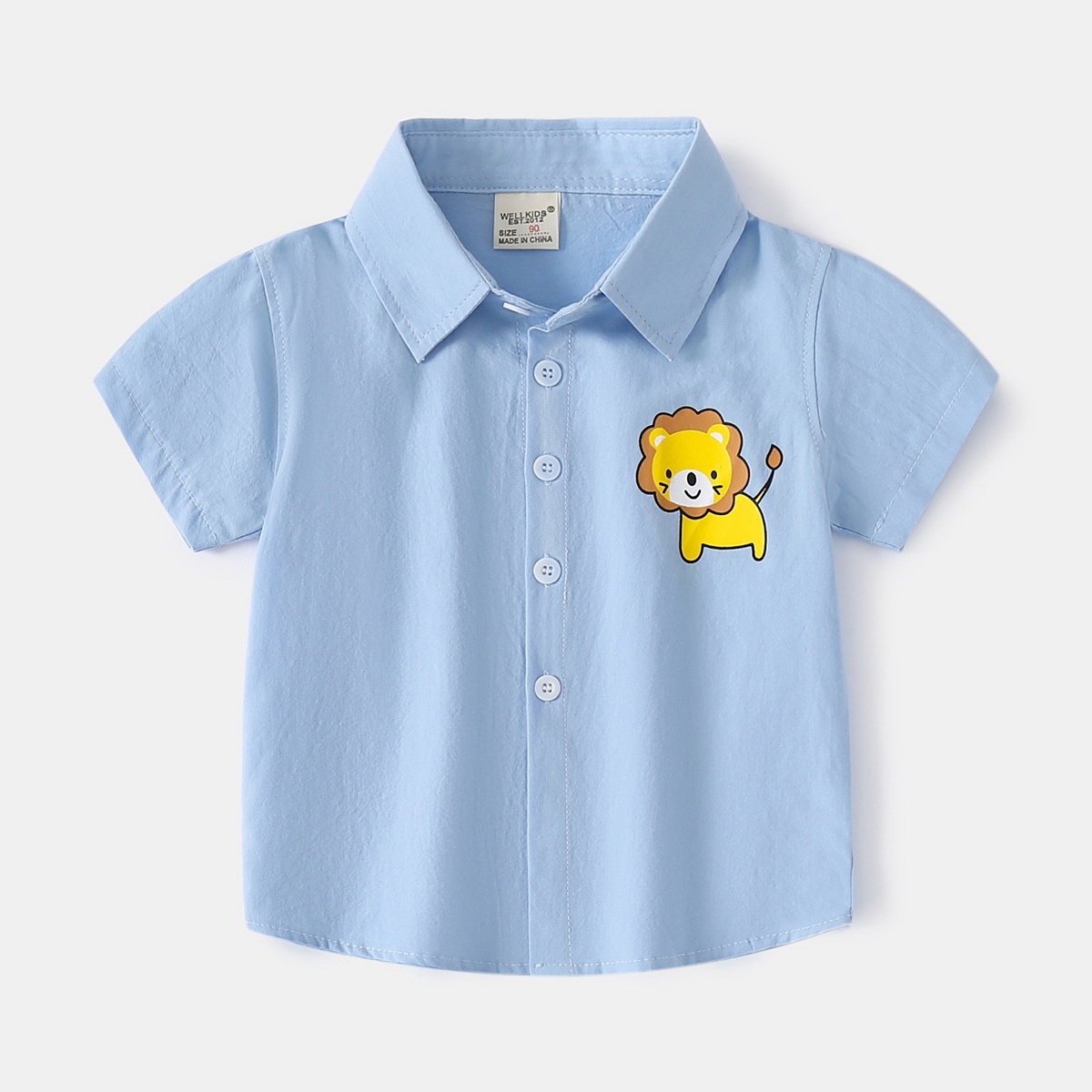 24HA237.30 - SƠ MI CỘC TAY HÌNH CON VẬT WELLKIDS