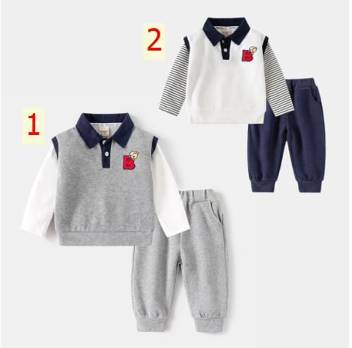 24HA237.16 - BỘ NỈ TAY PHỐI WELLKIDS