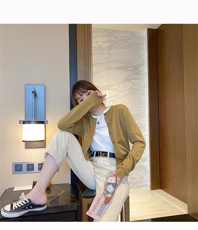 24HA237.08 - CARDIGAN TRƠN BASIC NỮ