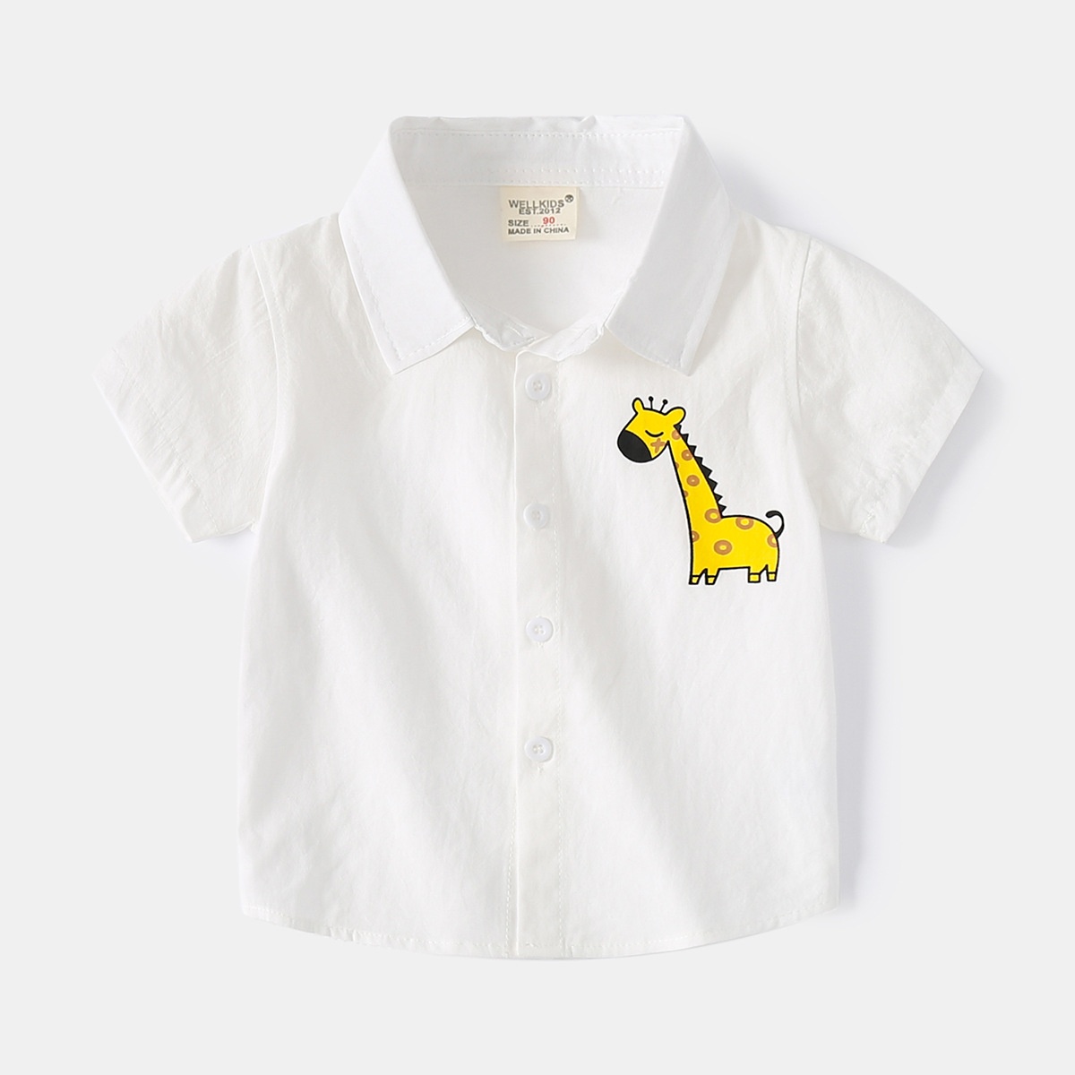 24HA237.30 - SƠ MI CỘC TAY HÌNH CON VẬT WELLKIDS