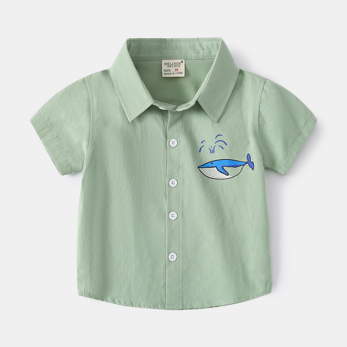 24HA237.30 - SƠ MI CỘC TAY HÌNH CON VẬT WELLKIDS