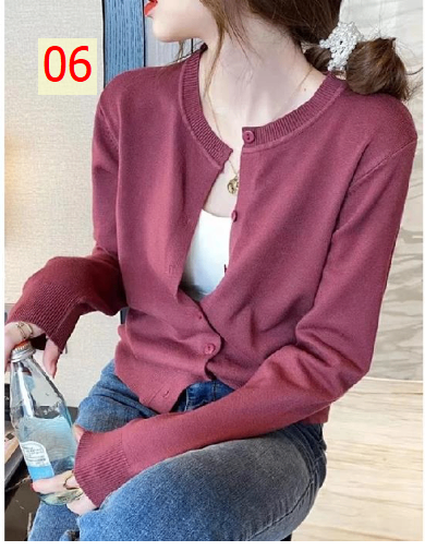 24HA237.08 - CARDIGAN TRƠN BASIC NỮ