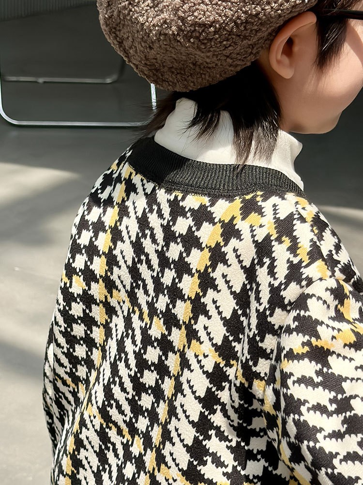24HA247.15 - ÁO CARDIGAN LÓT NHUNG CHO BÉ