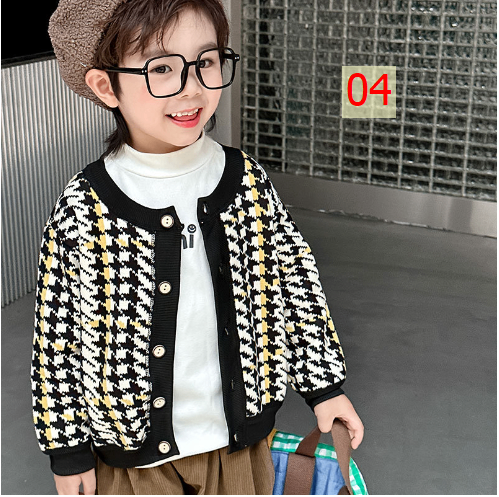 24HA247.15 - ÁO CARDIGAN LÓT NHUNG CHO BÉ