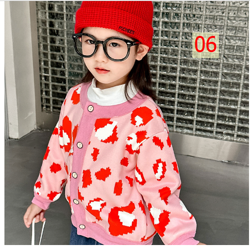 24HA247.15 - ÁO CARDIGAN LÓT NHUNG CHO BÉ