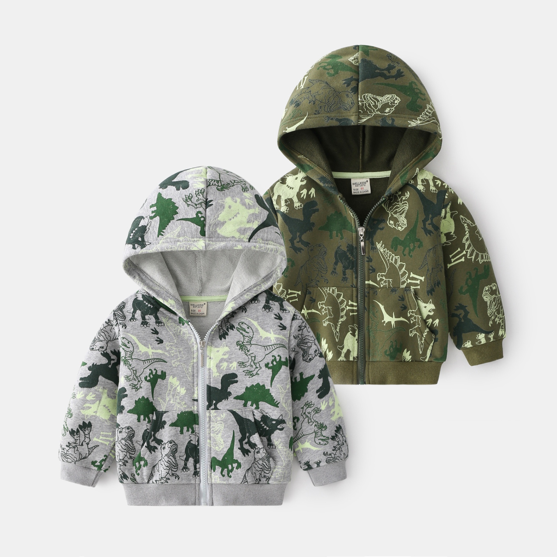 24HA247.19 - KHOÁC NỈ WELLKIDS HÌNH KHỦNG LONG