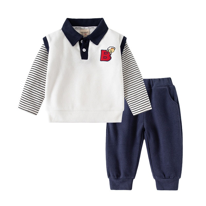 24HA257.14 - 🌈BỘ NỈ TAY PHỐI WELLKIDS