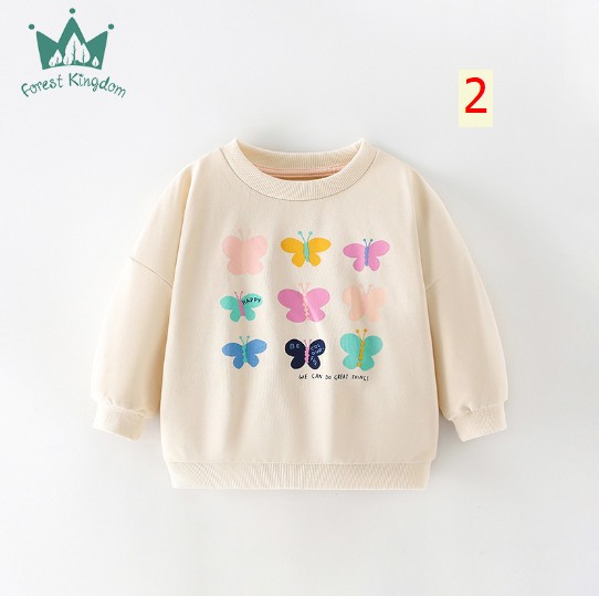 24HA257.20 - SET 2 ÁO NỈ DA CÁ HÃNG FOREST KINGDOM BÉ GÁI
