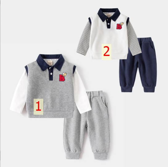 24HA257.14 - 🌈BỘ NỈ TAY PHỐI WELLKIDS