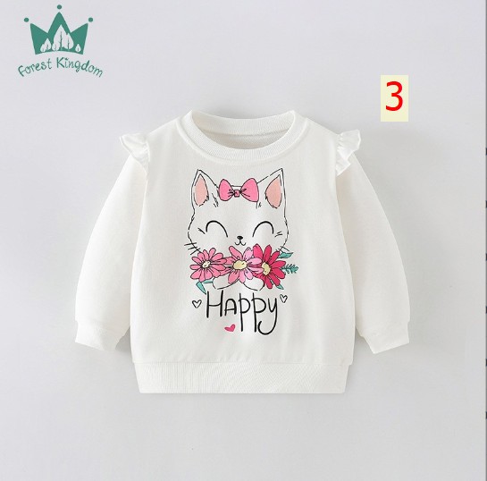 24HA257.20 - SET 2 ÁO NỈ DA CÁ HÃNG FOREST KINGDOM BÉ GÁI