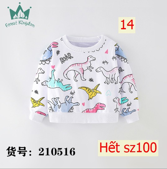 24HA257.20 - SET 2 ÁO NỈ DA CÁ HÃNG FOREST KINGDOM BÉ GÁI