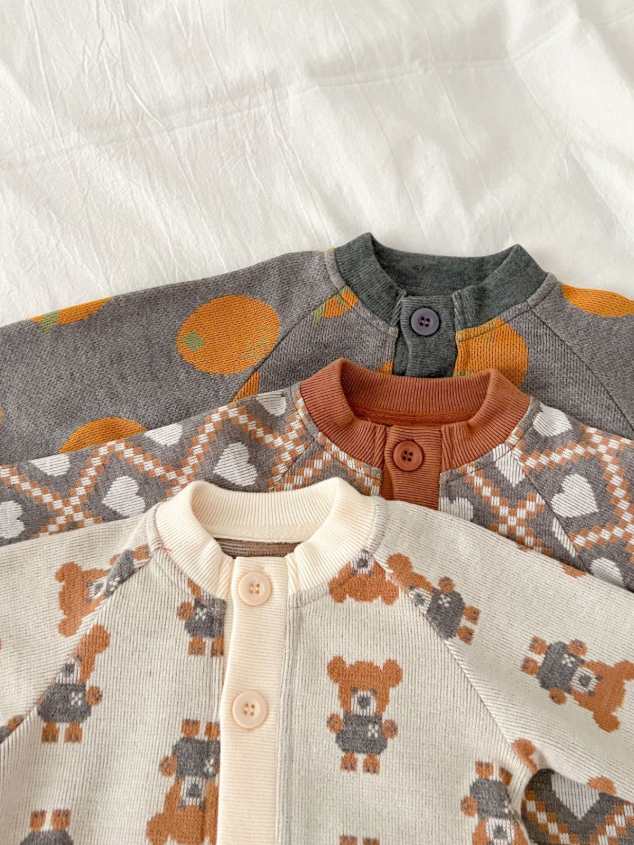 24HA267.24 - ÁO CARDIGAN LEN SIZE NHÍ CHO BÉ