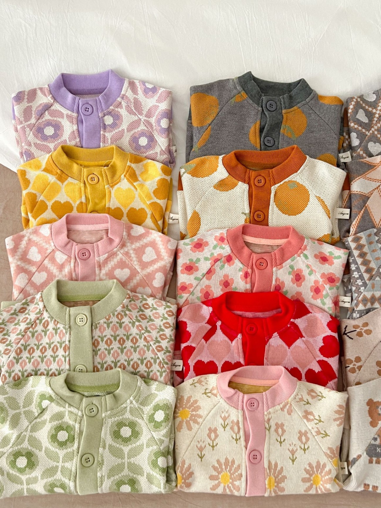 24HA267.24 - ÁO CARDIGAN LEN SIZE NHÍ CHO BÉ