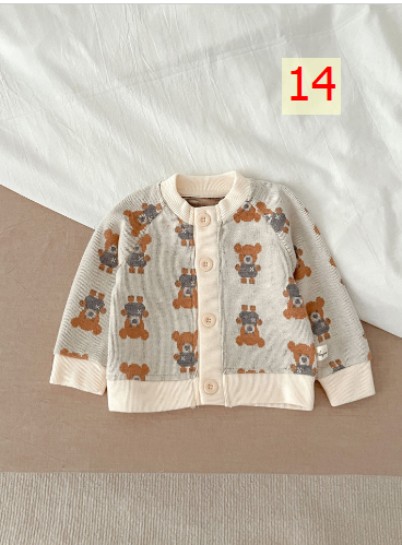 24HA267.24 - ÁO CARDIGAN LEN SIZE NHÍ CHO BÉ