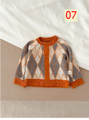24HA267.24 - ÁO CARDIGAN LEN SIZE NHÍ CHO BÉ