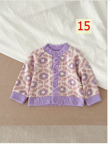 24HA267.24 - ÁO CARDIGAN LEN SIZE NHÍ CHO BÉ