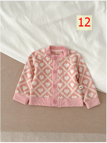24HA267.24 - ÁO CARDIGAN LEN SIZE NHÍ CHO BÉ