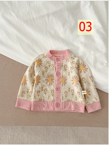 24HA267.24 - ÁO CARDIGAN LEN SIZE NHÍ CHO BÉ