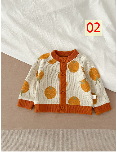 24HA267.24 - ÁO CARDIGAN LEN SIZE NHÍ CHO BÉ