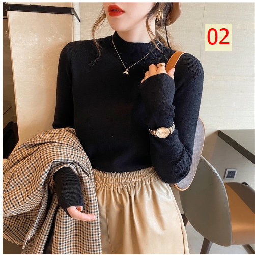24HA287.22 - ÁO LEN GIỮ NHIỆT NỮ CỔ 3 PHÂN