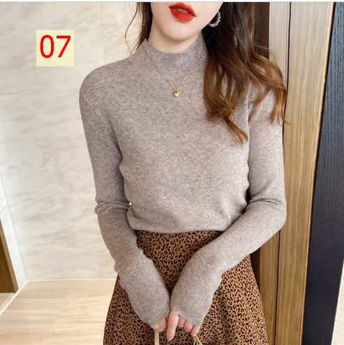 24HA287.22 - ÁO LEN GIỮ NHIỆT NỮ CỔ 3 PHÂN