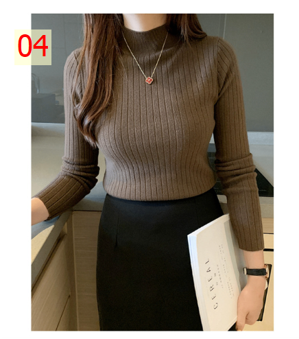 24HA317.03 - ÁO LEN CỔ 3 PHÂN NỮ