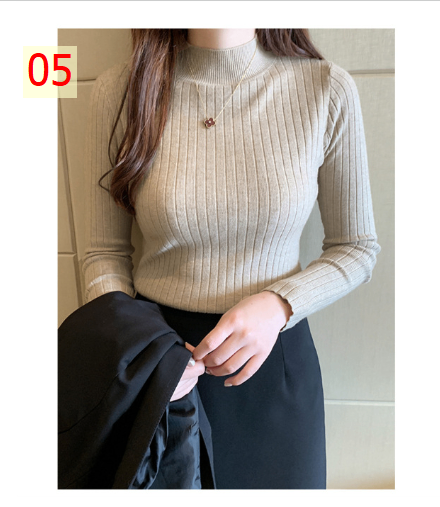 24HA317.03 - ÁO LEN CỔ 3 PHÂN NỮ