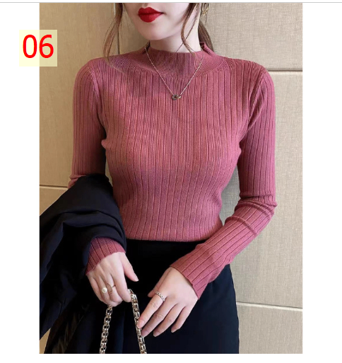 24HA317.03 - ÁO LEN CỔ 3 PHÂN NỮ