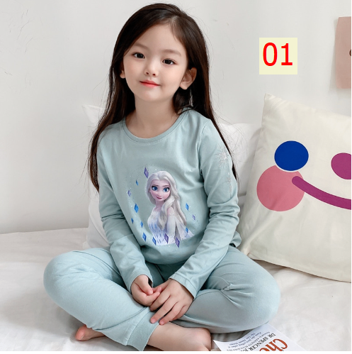 24HA317.08 - BỘ DÀI TAY ELSA MẶC NHÀ CHO BÉ