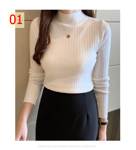 24HA317.03 - ÁO LEN CỔ 3 PHÂN NỮ