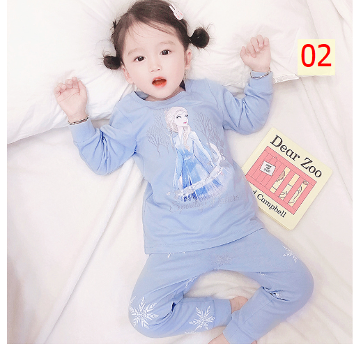 24HA317.08 - BỘ DÀI TAY ELSA MẶC NHÀ CHO BÉ