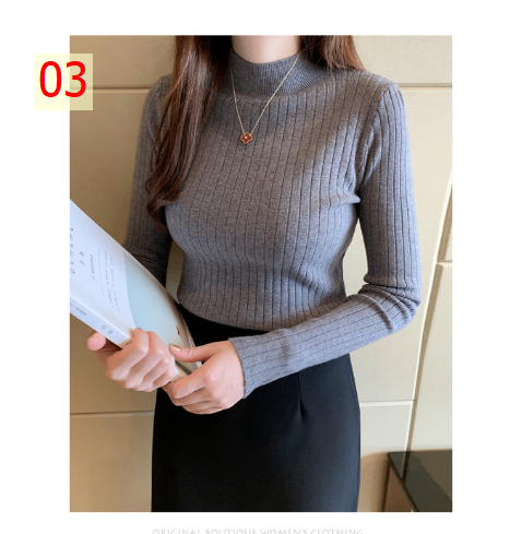 24HA317.03 - ÁO LEN CỔ 3 PHÂN NỮ