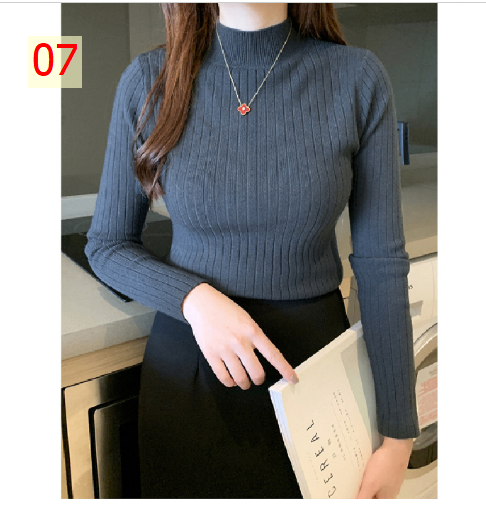 24HA317.03 - ÁO LEN CỔ 3 PHÂN NỮ