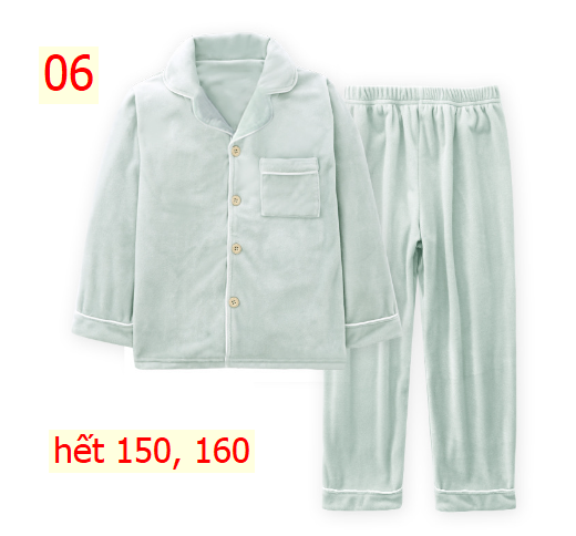 24HA317.14 - BỘ PIZAMA NHUNG MAMDADKIDS MẸ CON