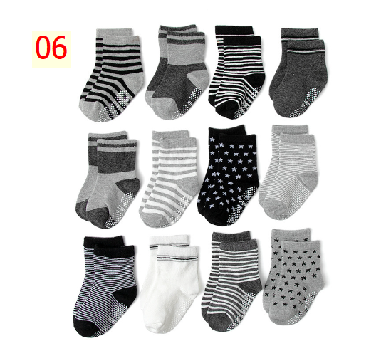 24HA48.01 - SET 12 ĐÔI TẤT CHỐNG TRƠN TRƯỢT KID'S BASIC