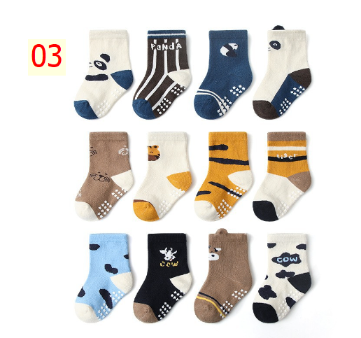 24HA48.01 - SET 12 ĐÔI TẤT CHỐNG TRƠN TRƯỢT KID'S BASIC