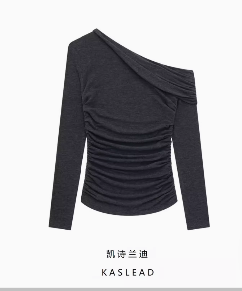 24HA48.31 - ÁO NỮ CỔ VẠT CHÉO THỜI TRANG KASLEAD